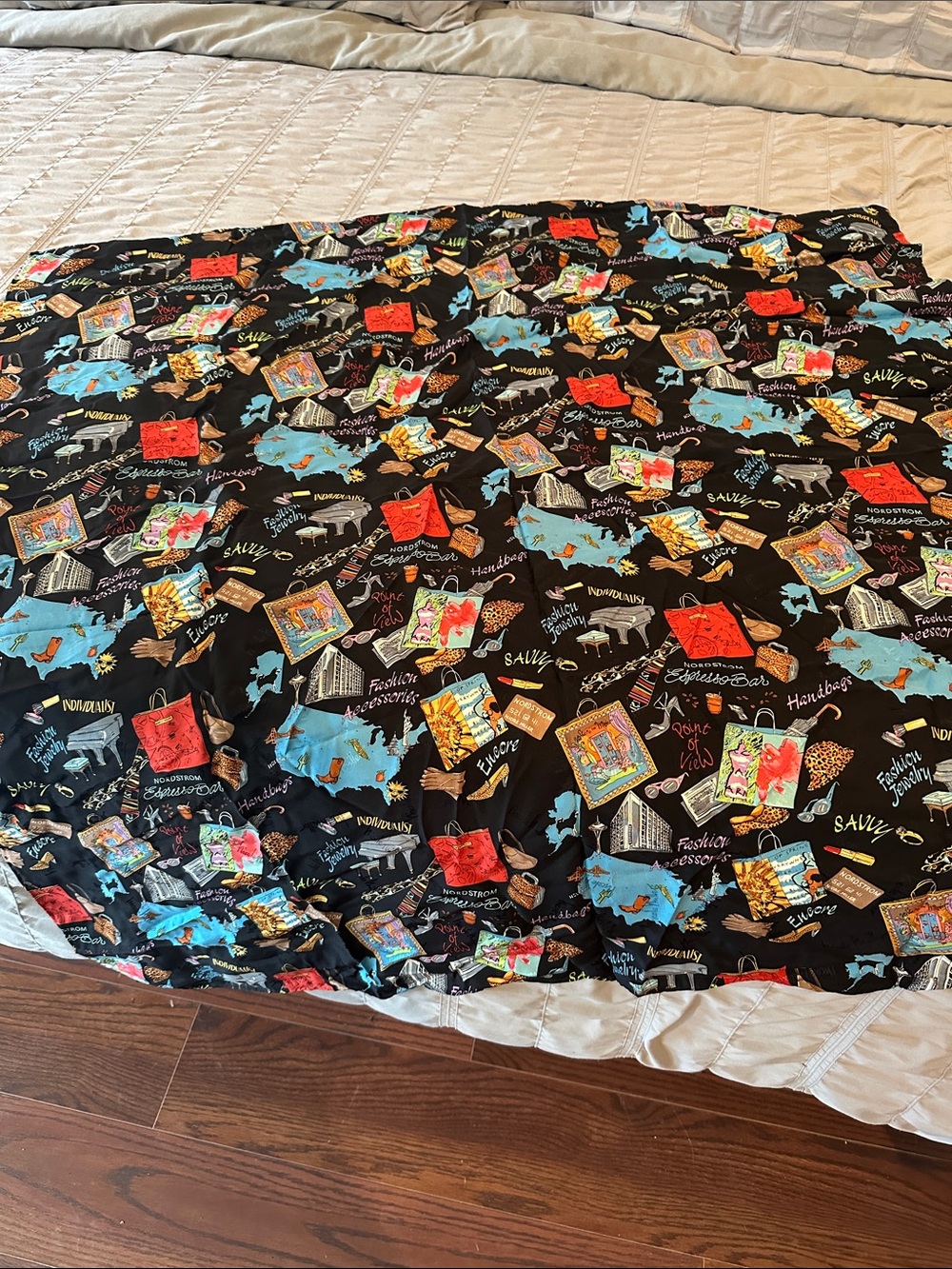 Nordstrom vintage 100%silk scarf by Nicole Miller 42x42